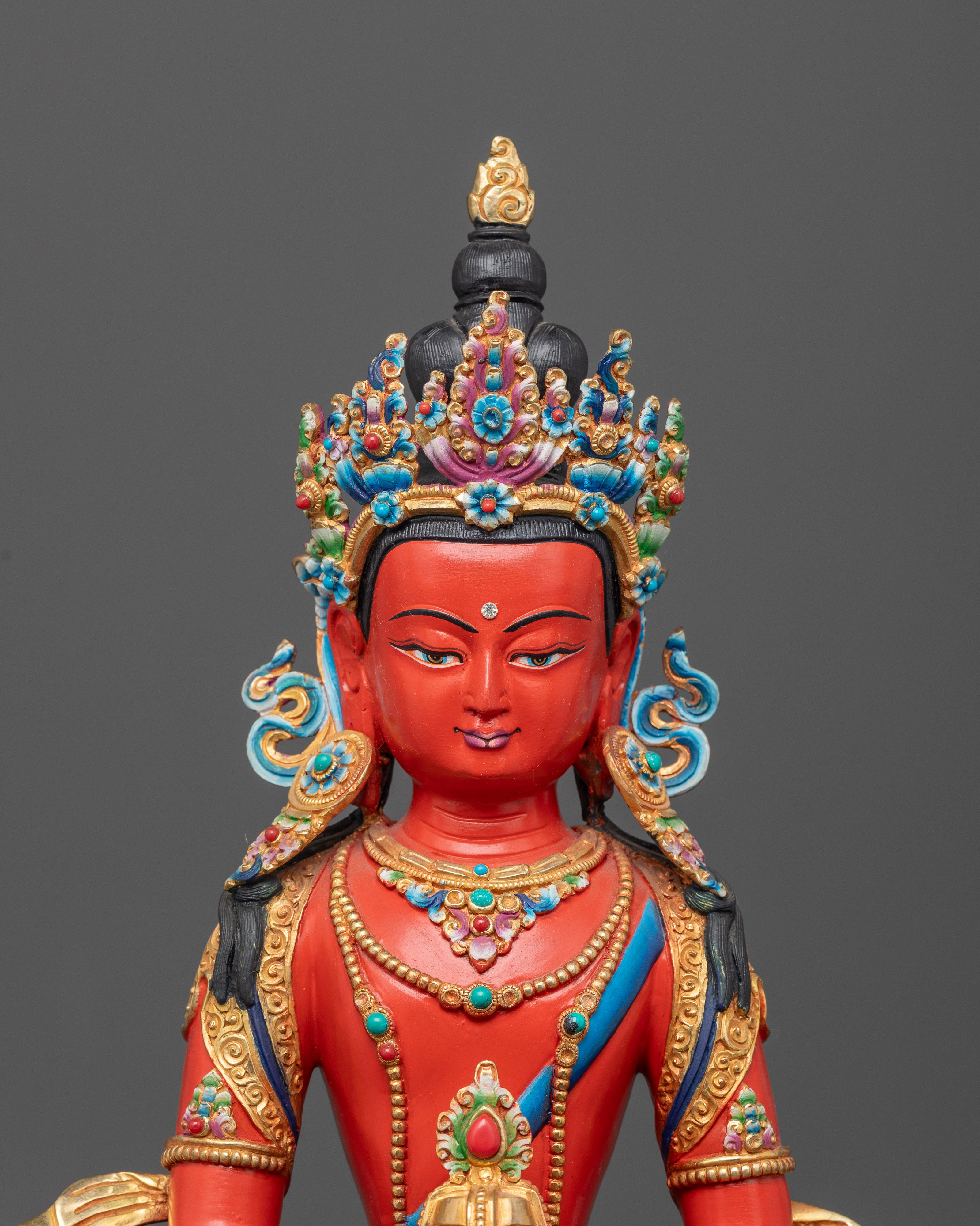 Red Amitayus Statue: Symbol of Longevity and Compassion