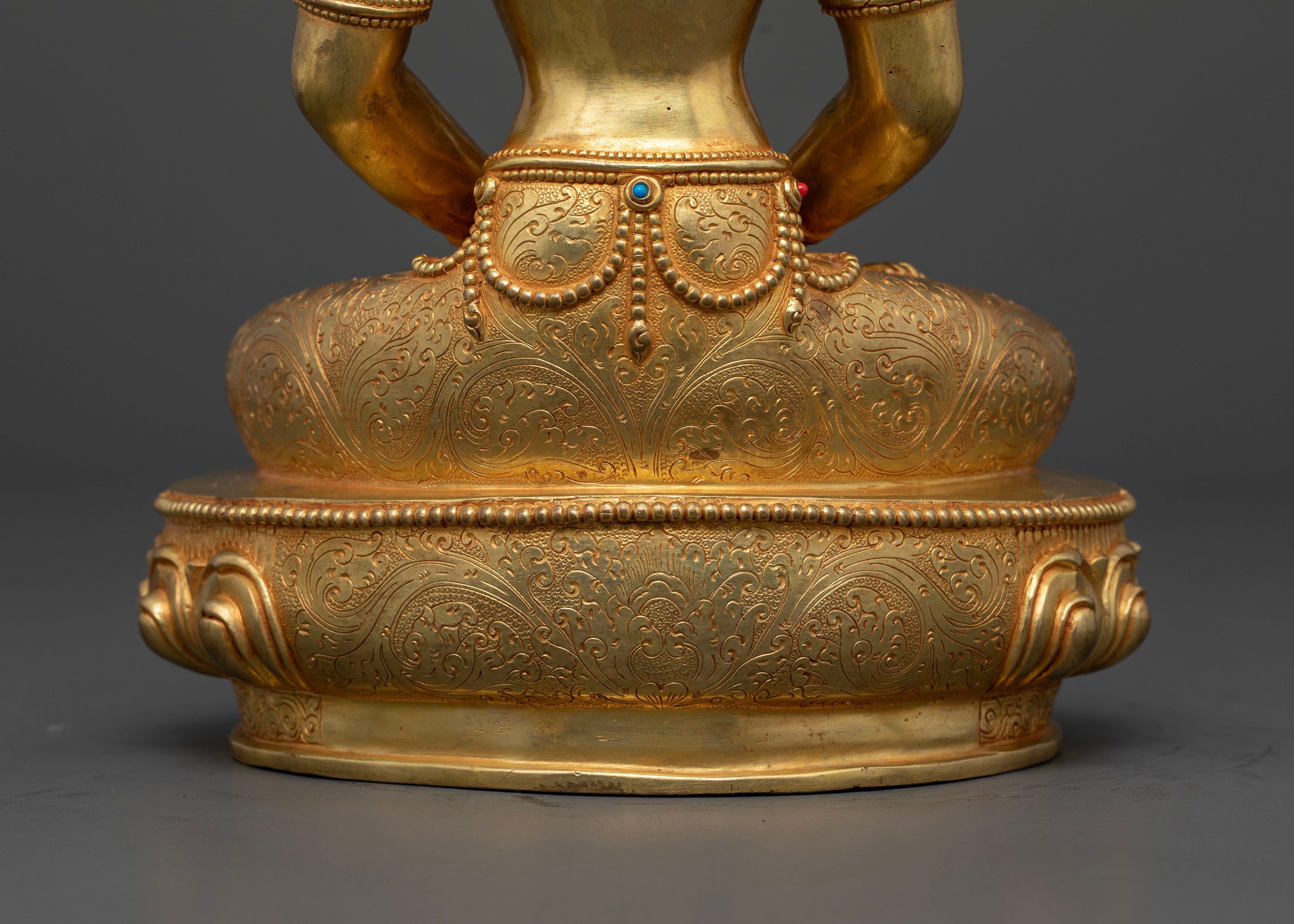 Amitayus Statue: A Blessing for Longevity and Prosperity in Gold