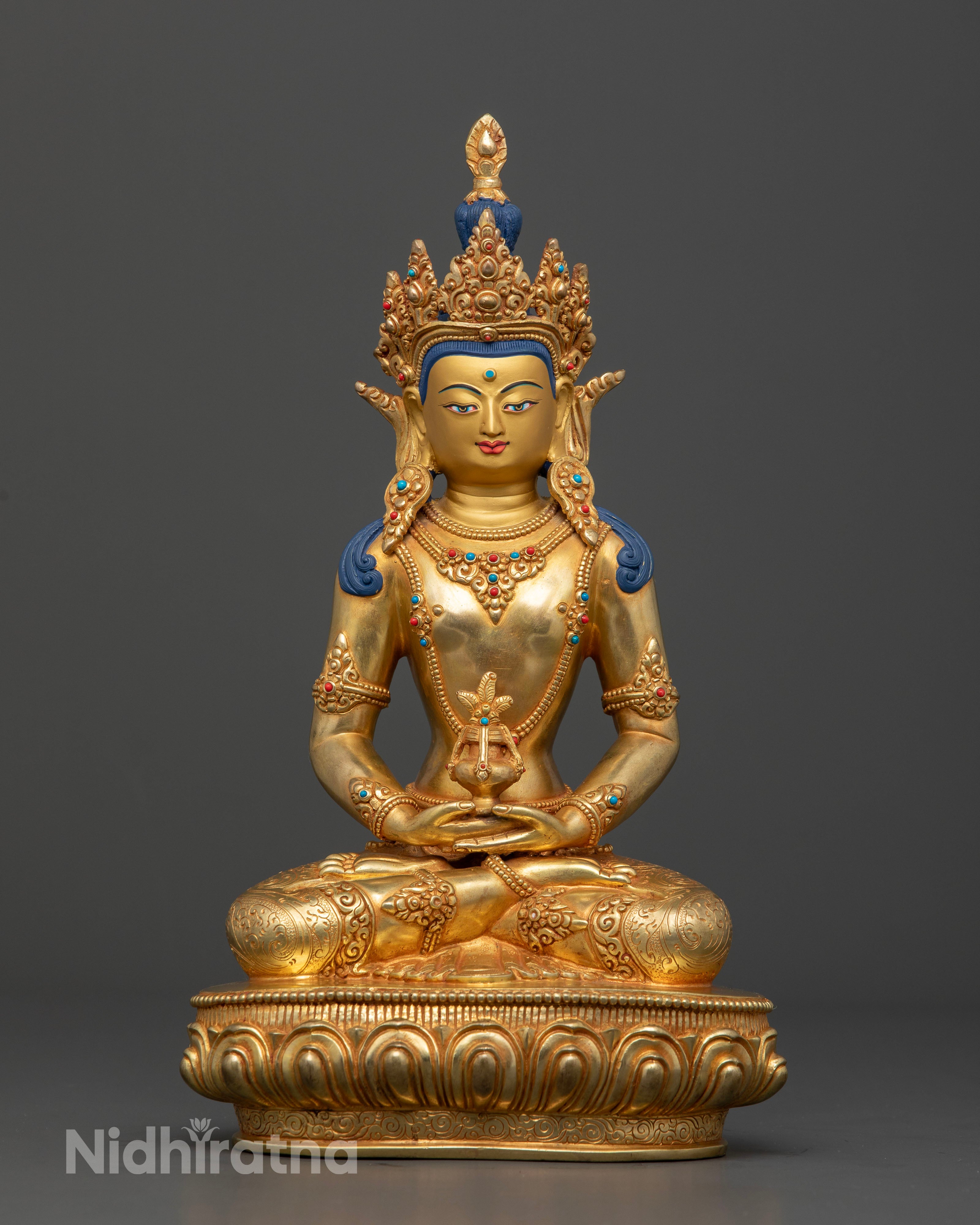 Amitayus Statue: A Blessing for Longevity and Prosperity in Gold