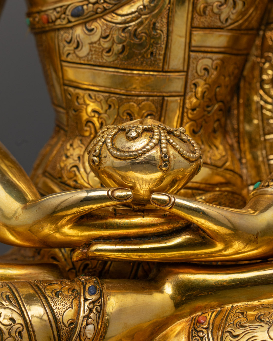 Amitabha Buddha Statue - Lost Wax Cast Copper with 24K Gold Gilding - Traditional Nepali Craftsmanship for Spiritual Enlightenment & Peace