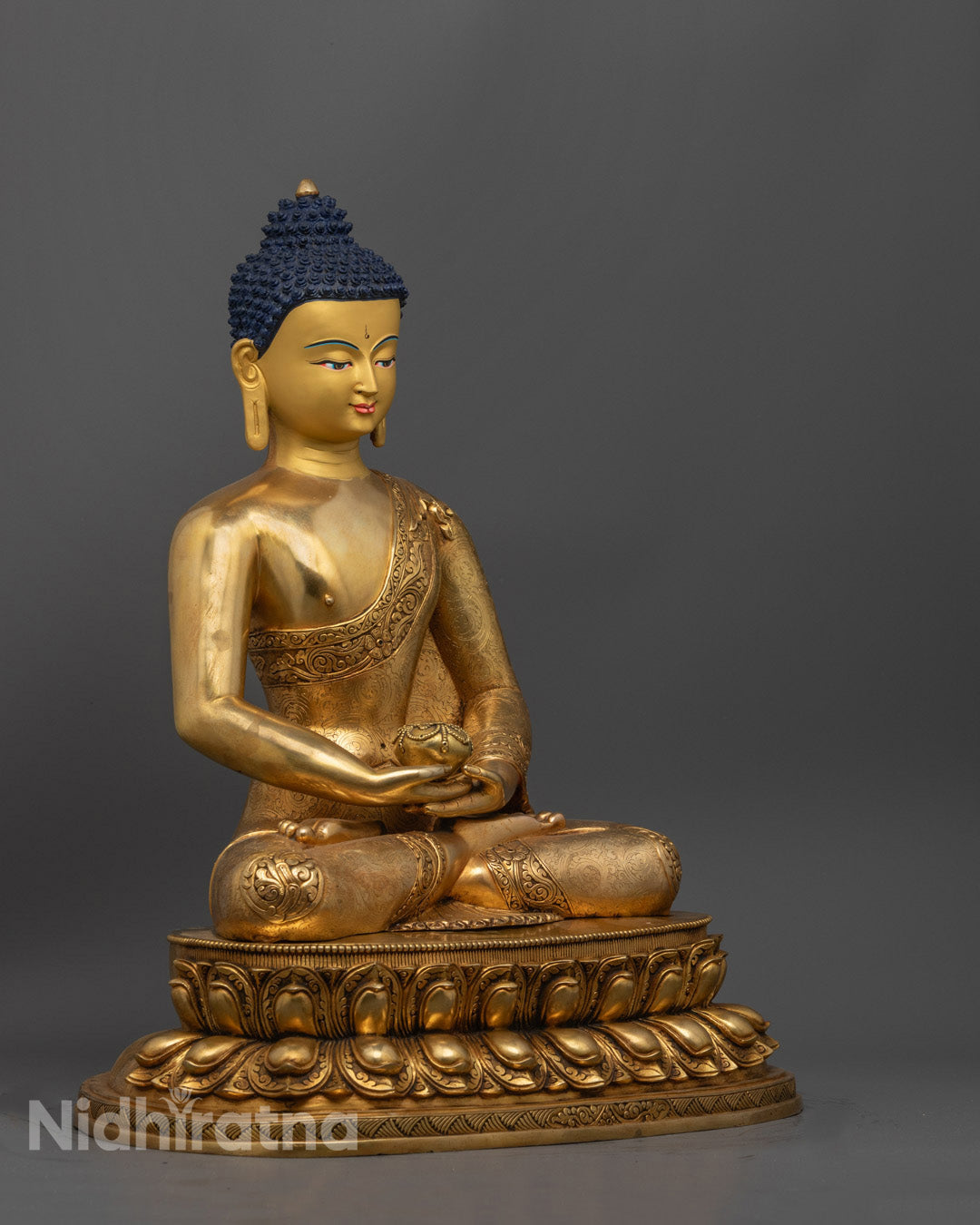 Amitabha Buddha Statue – Handcrafted in Nepal from Premium Copper – Sacred Buddhist Sculpture of Infinite Light & Pure Land Blessings