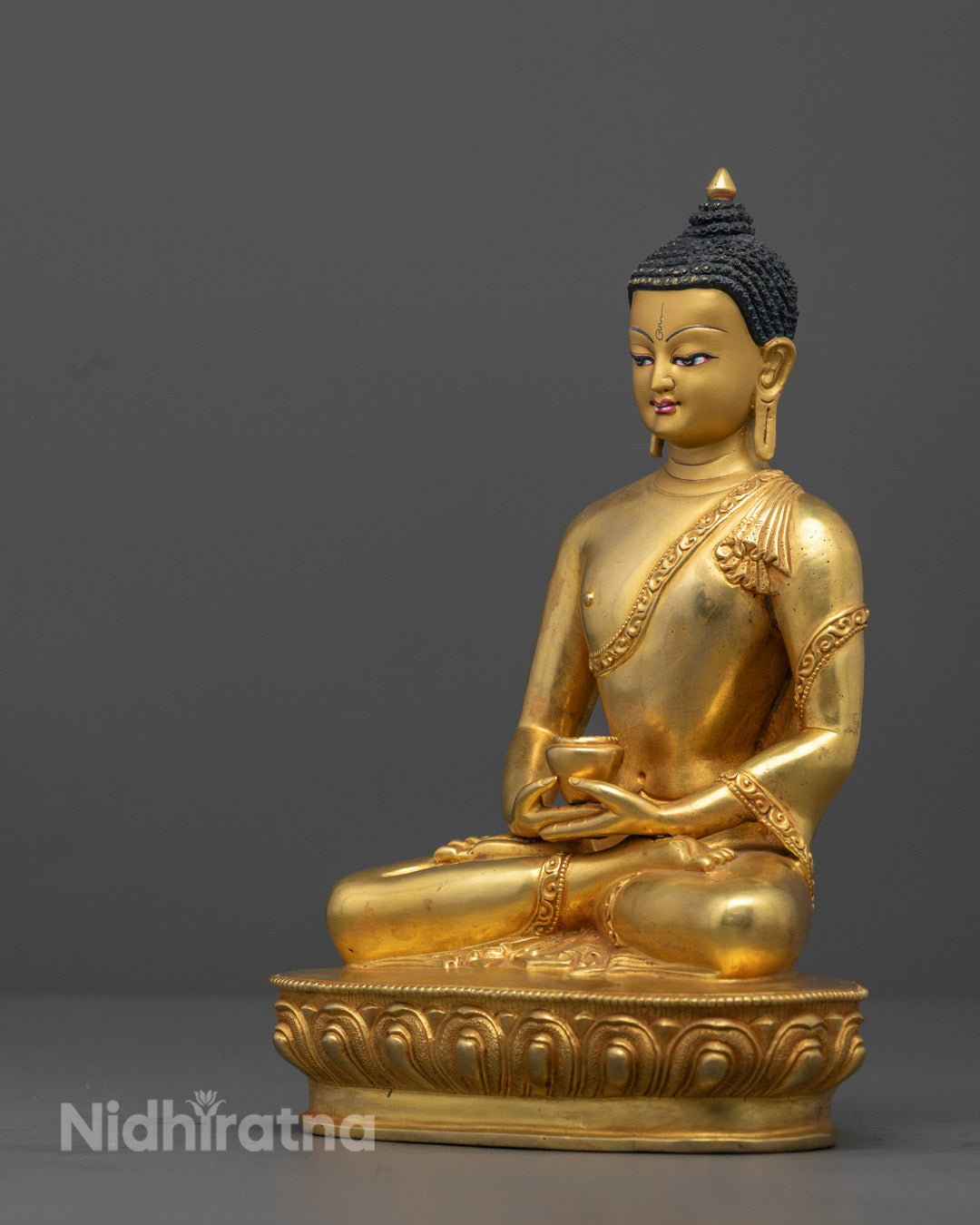 Amitabha Buddha Statue | 24k Gold Hand-Carved Figure