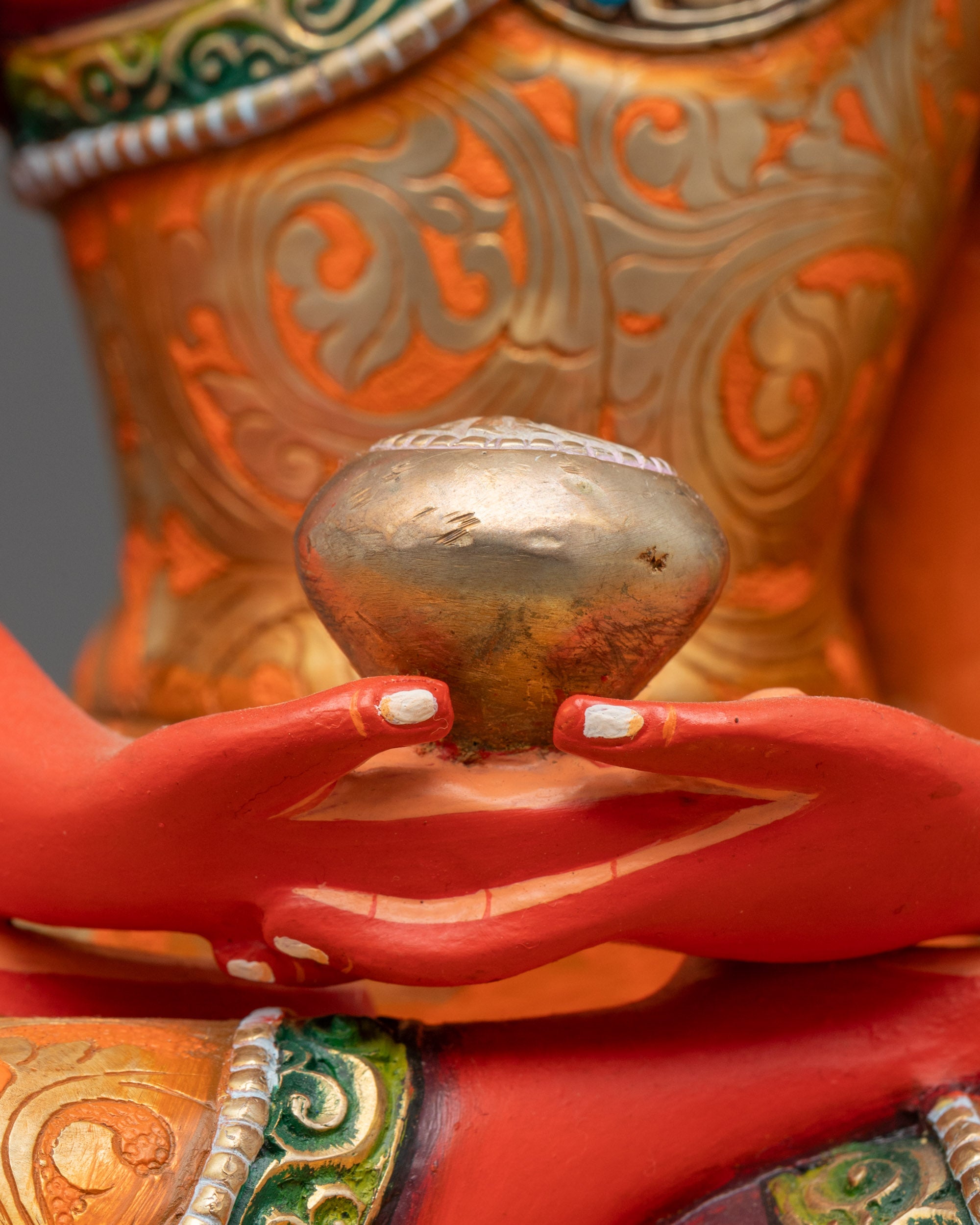 Red Amitabha Buddha Statue | Pure Land Buddhist Handcrafted Art