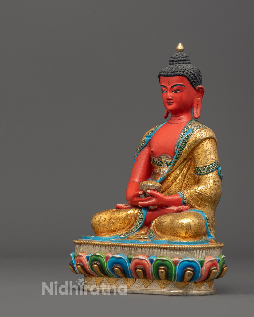 Tibetan Red Amitabha Buddha Statue