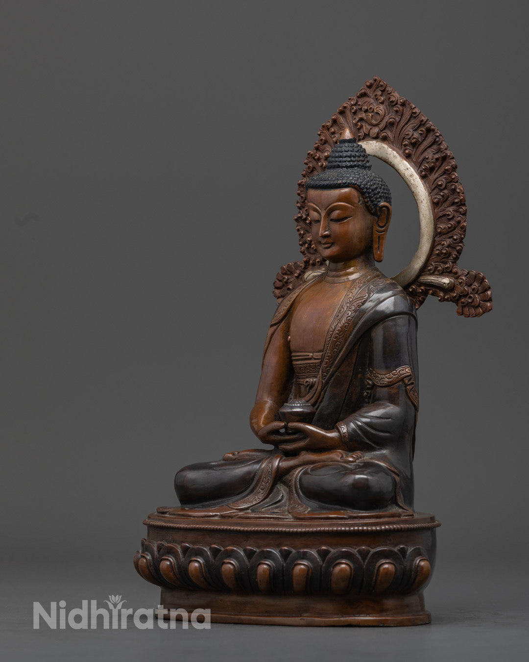 Amitabha Buddha Statue | Handcrafted Oxidized Copper