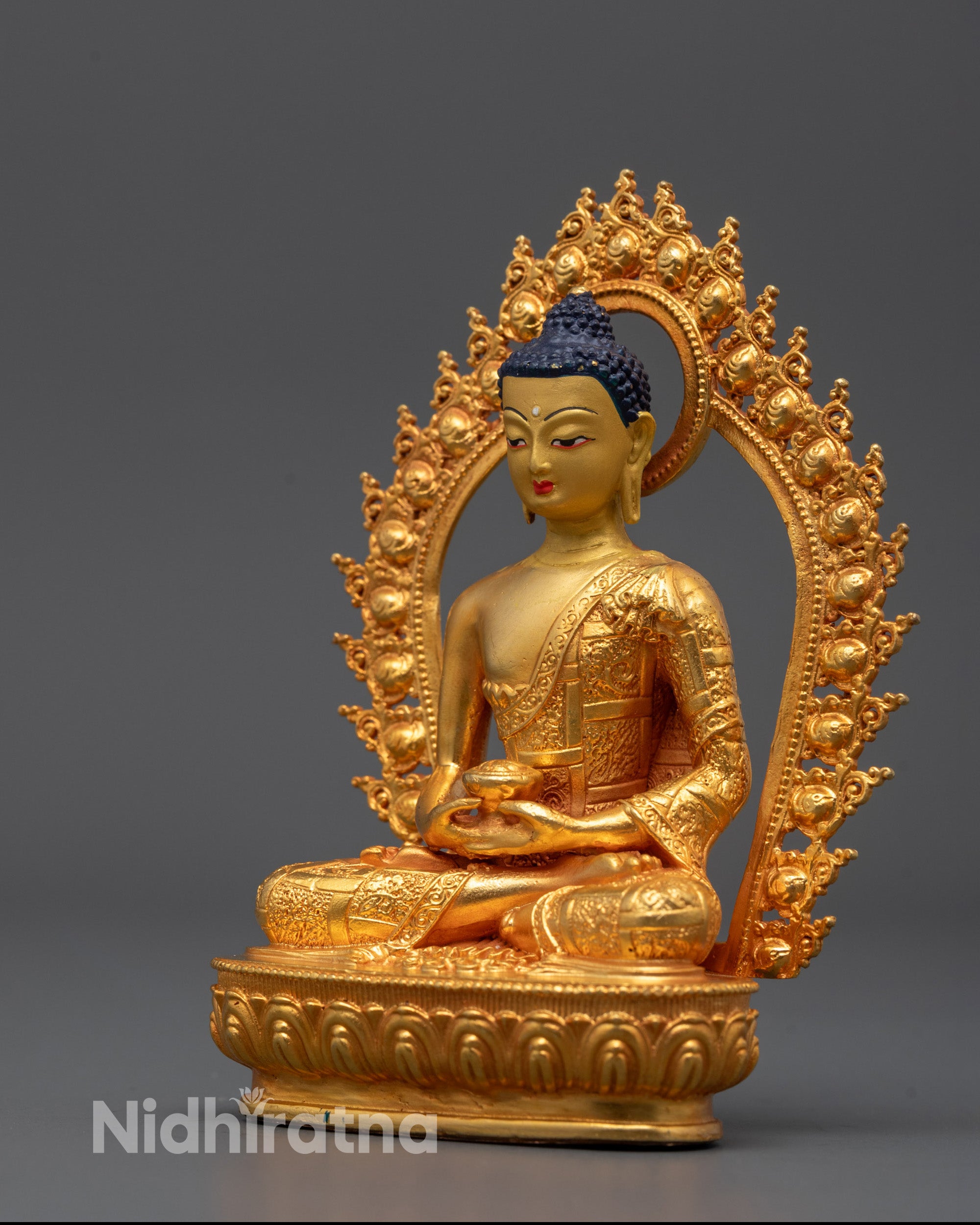 Side view of Amitabha Buddha Statue for Home Altar | Machine-Made Buddhist Sculpture