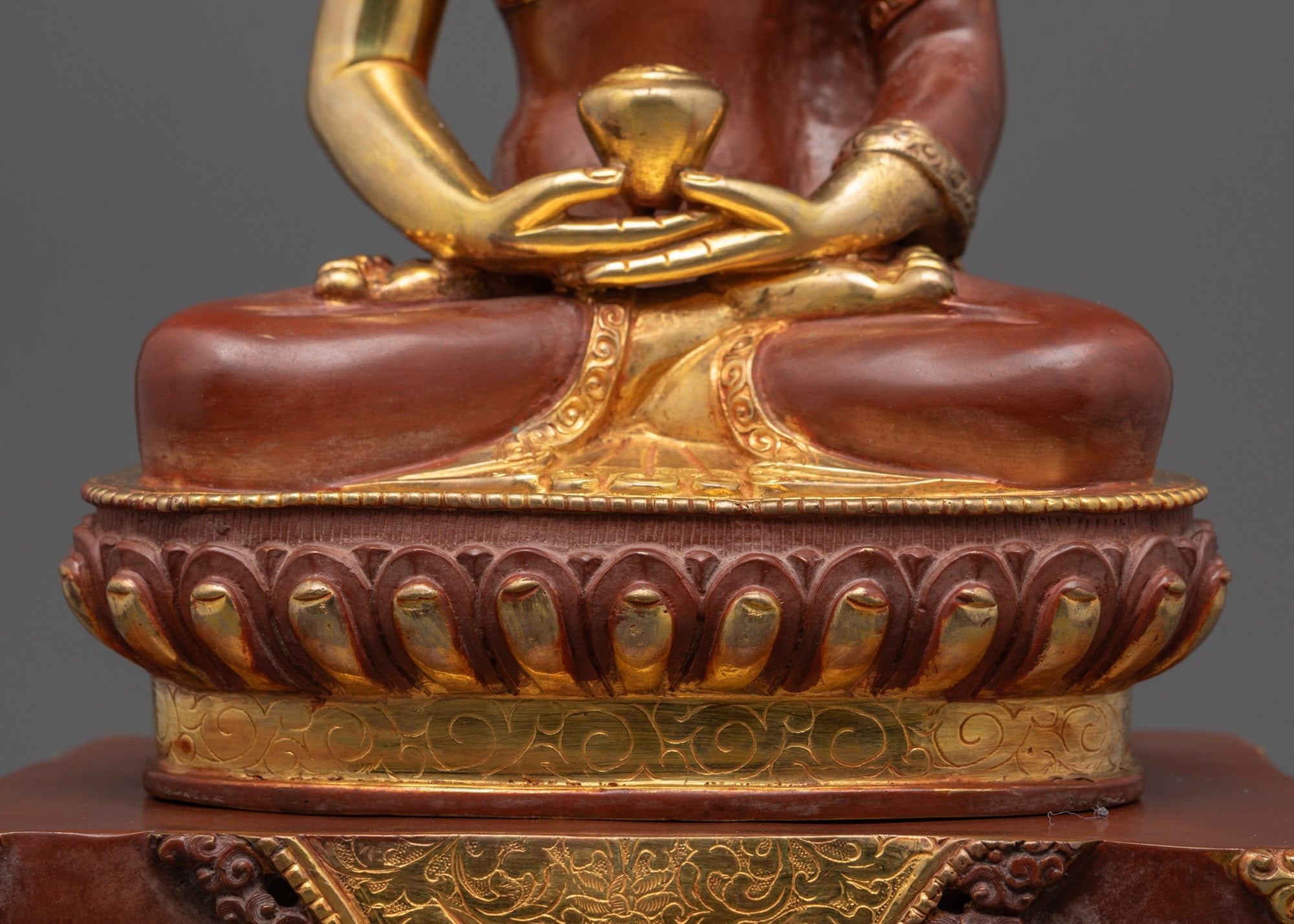 Hand-Carved Amitabha Buddha Statue | Nepalese Buddhist Decor