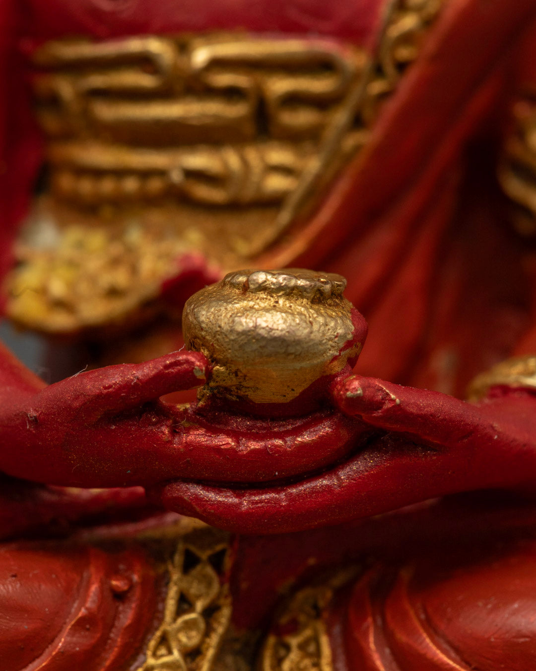 Red Colored Amitabha Buddha Statue
