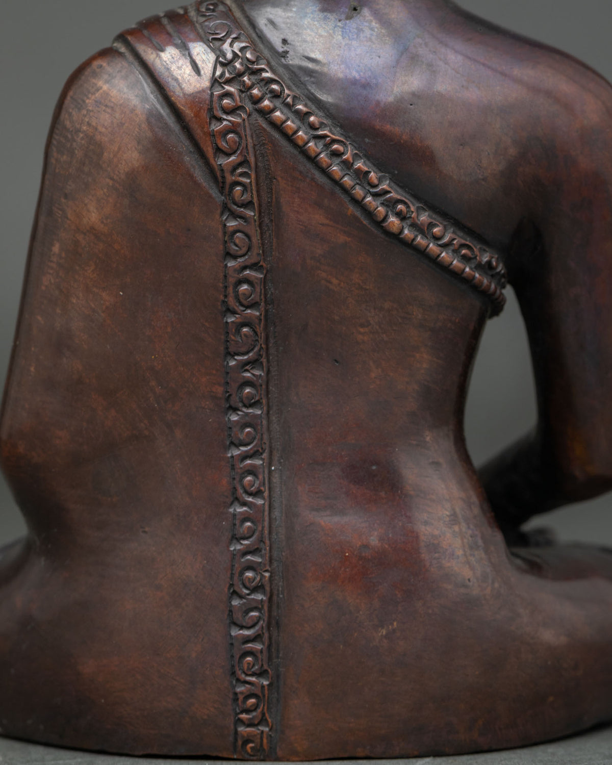 Amitabha Buddha Copper Statue – Traditional Brown Oxidized Finish
