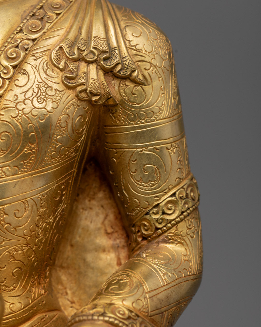 Hand-Carved Amitabha Buddha Statue | Fire Gilded Gold
