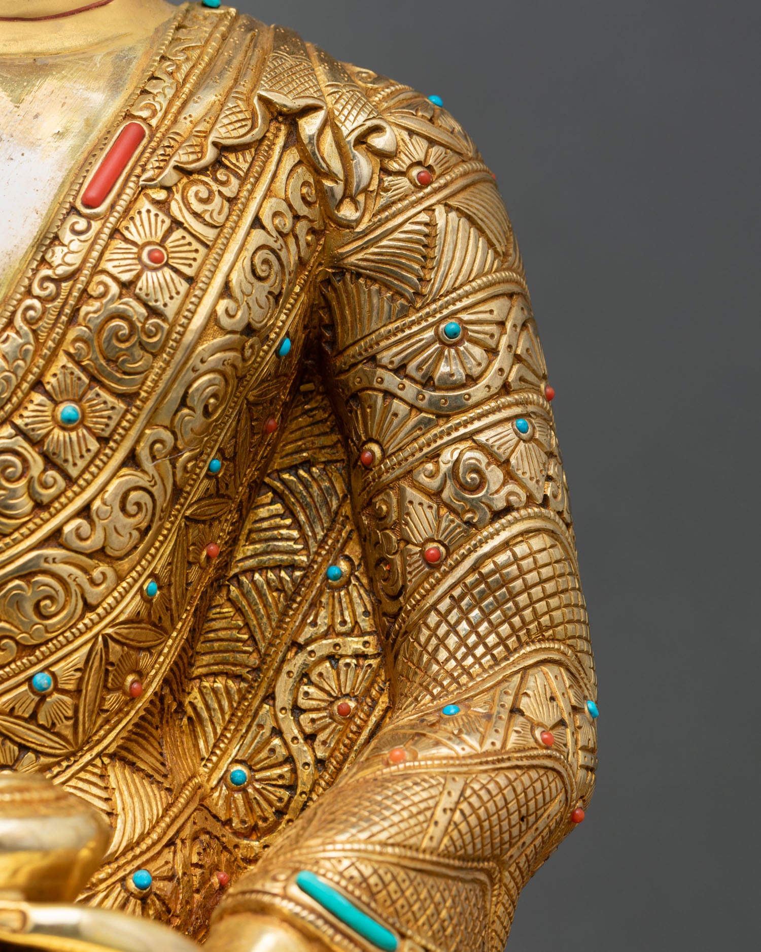 Big Amitabha Buddha Statue | Gold Fire Gilded Buddhist Figurine