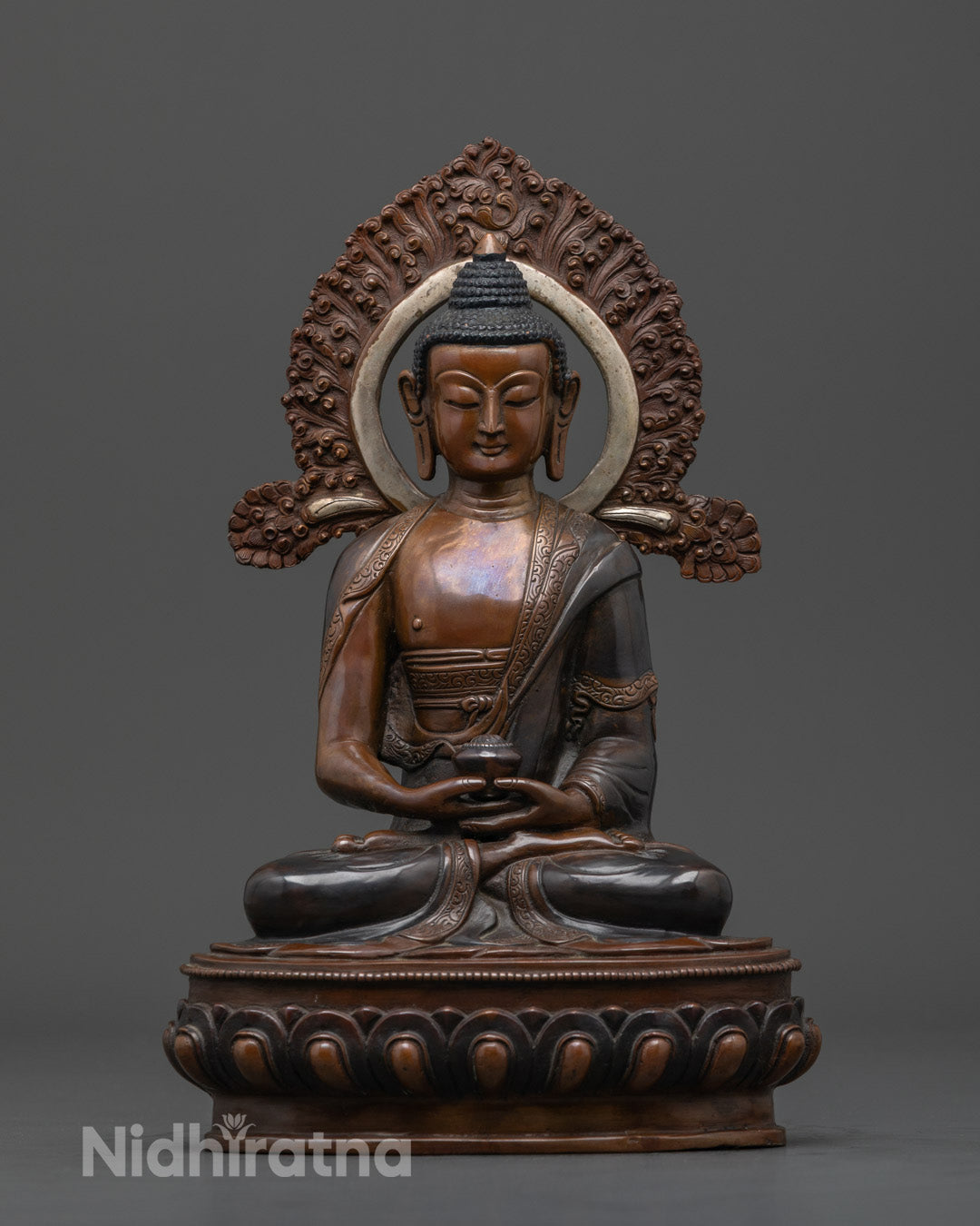 Amitabha Buddha Statue | Handcrafted Oxidized Copper