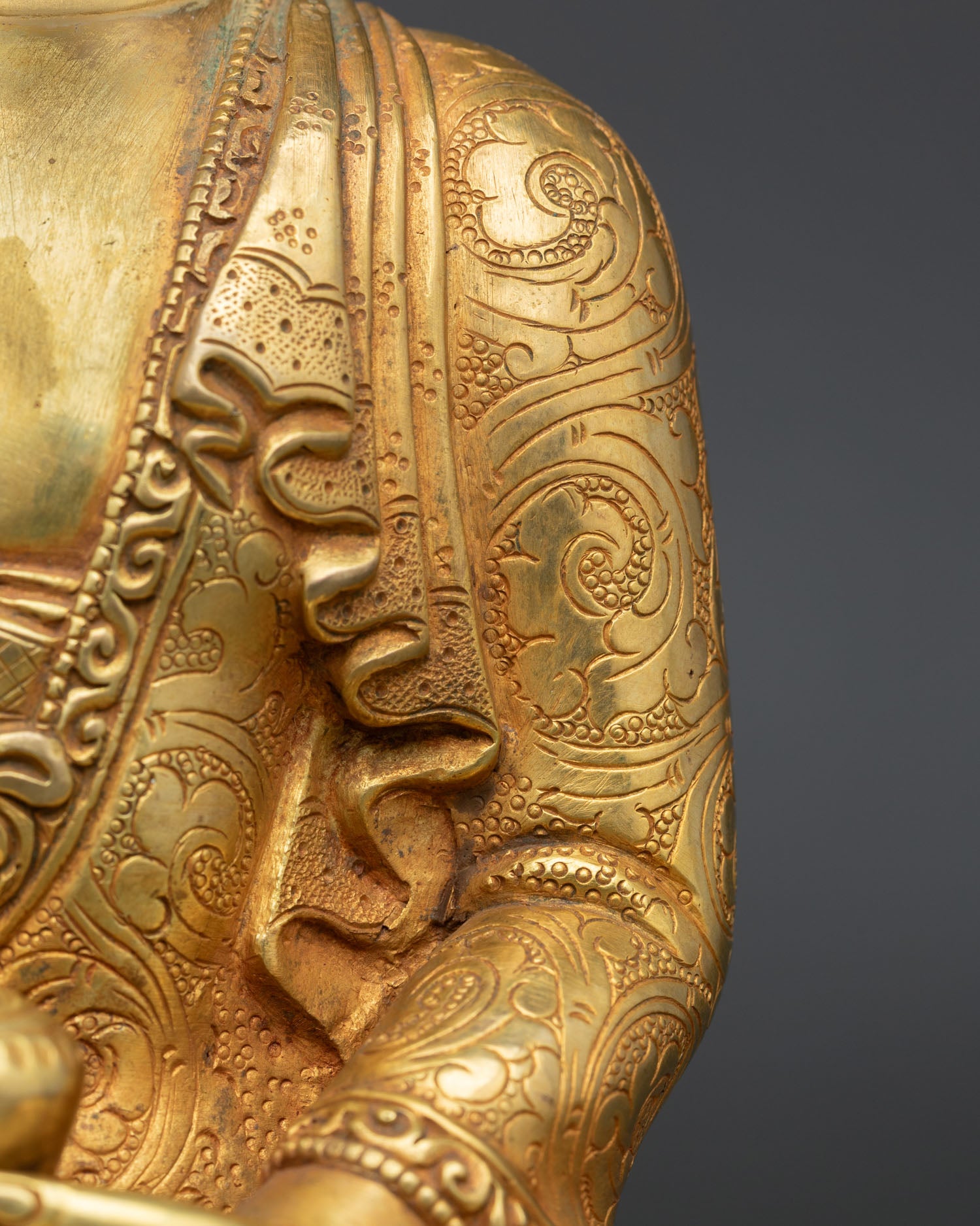 Amitabha Buddha | 24K Gold Fire-Gilded Copper Sculpture