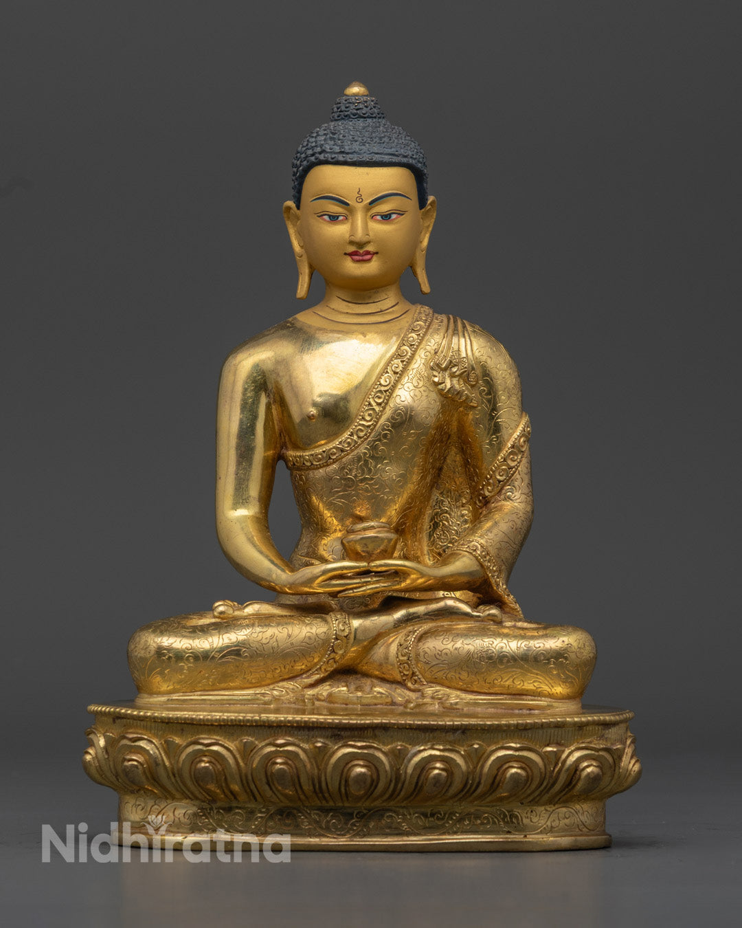 Amitabha Buddha Statue | Beautiful Gold-Plated Face