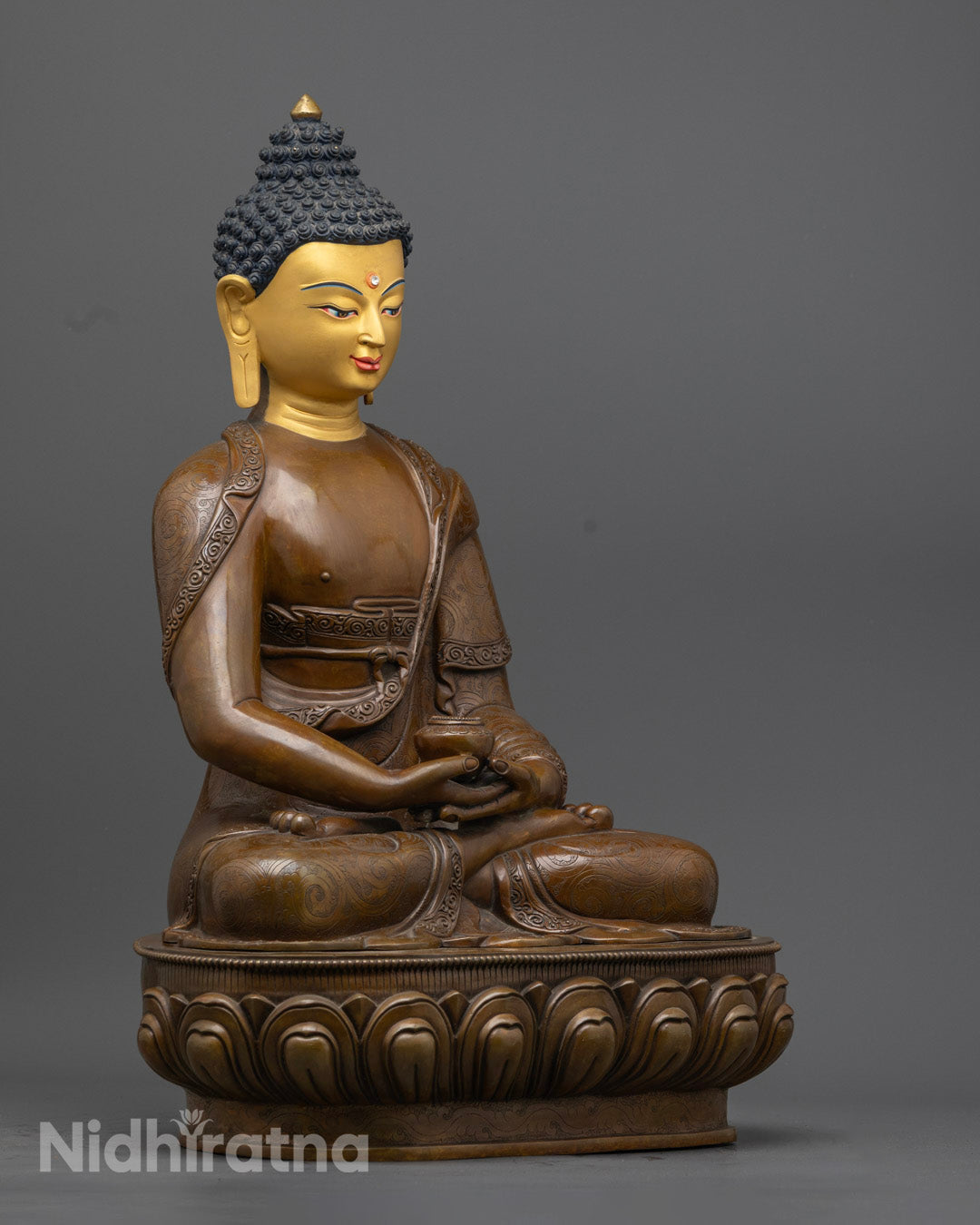 Buddha Amitabha Prayer Statue From Nepal | Himalayan Artwork of Nepal