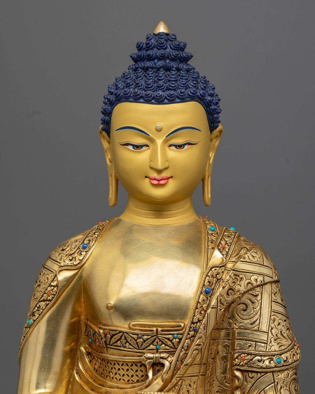 Nepalese Amitabha Buddha Statue | 24k Gold Copper