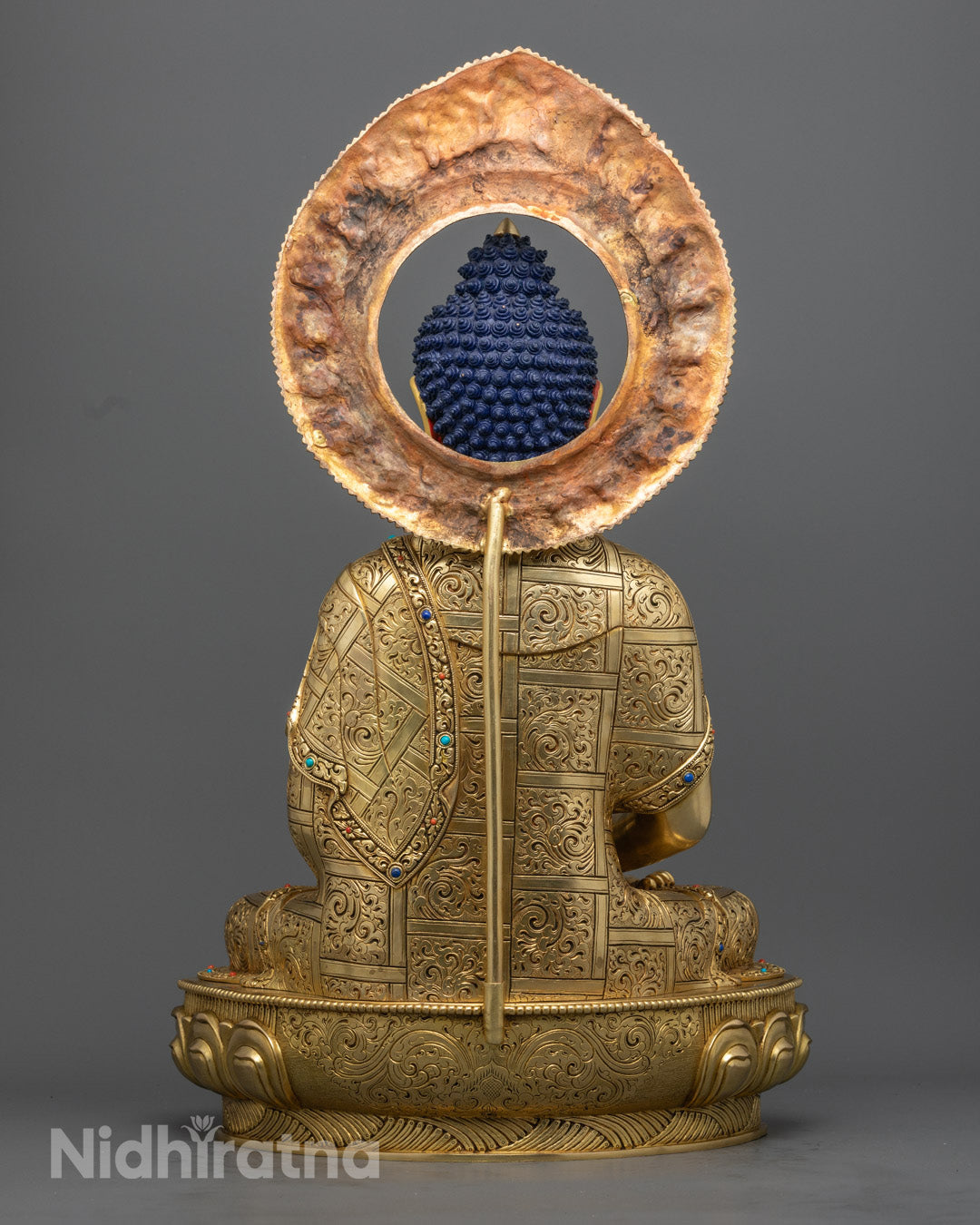 Nepalese Amitabha Buddha Statue | 24k Gold Copper