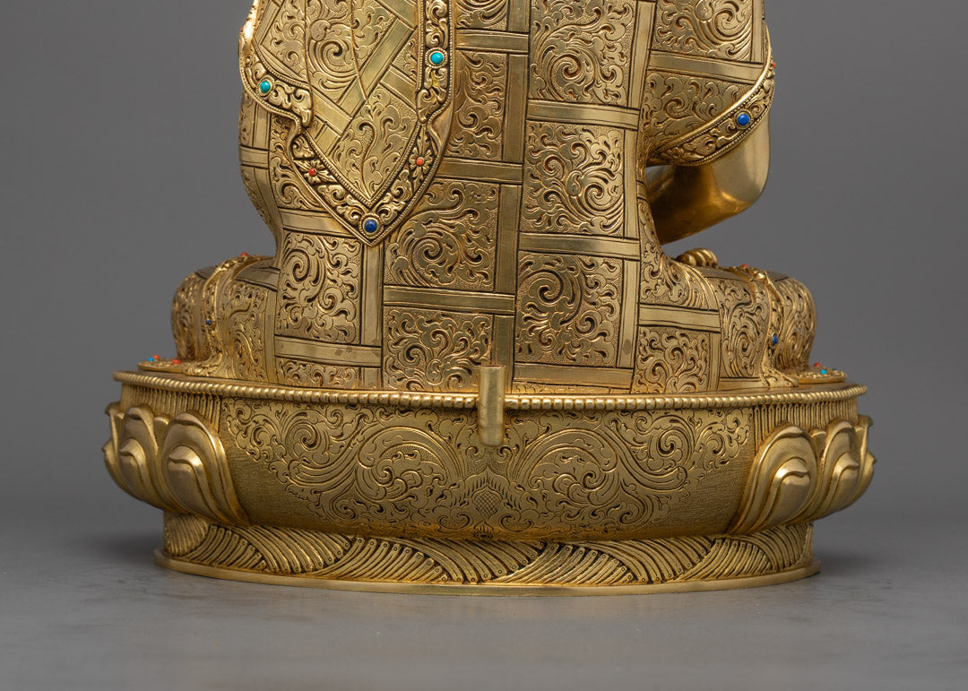 Nepalese Amitabha Buddha Statue | 24k Gold Copper