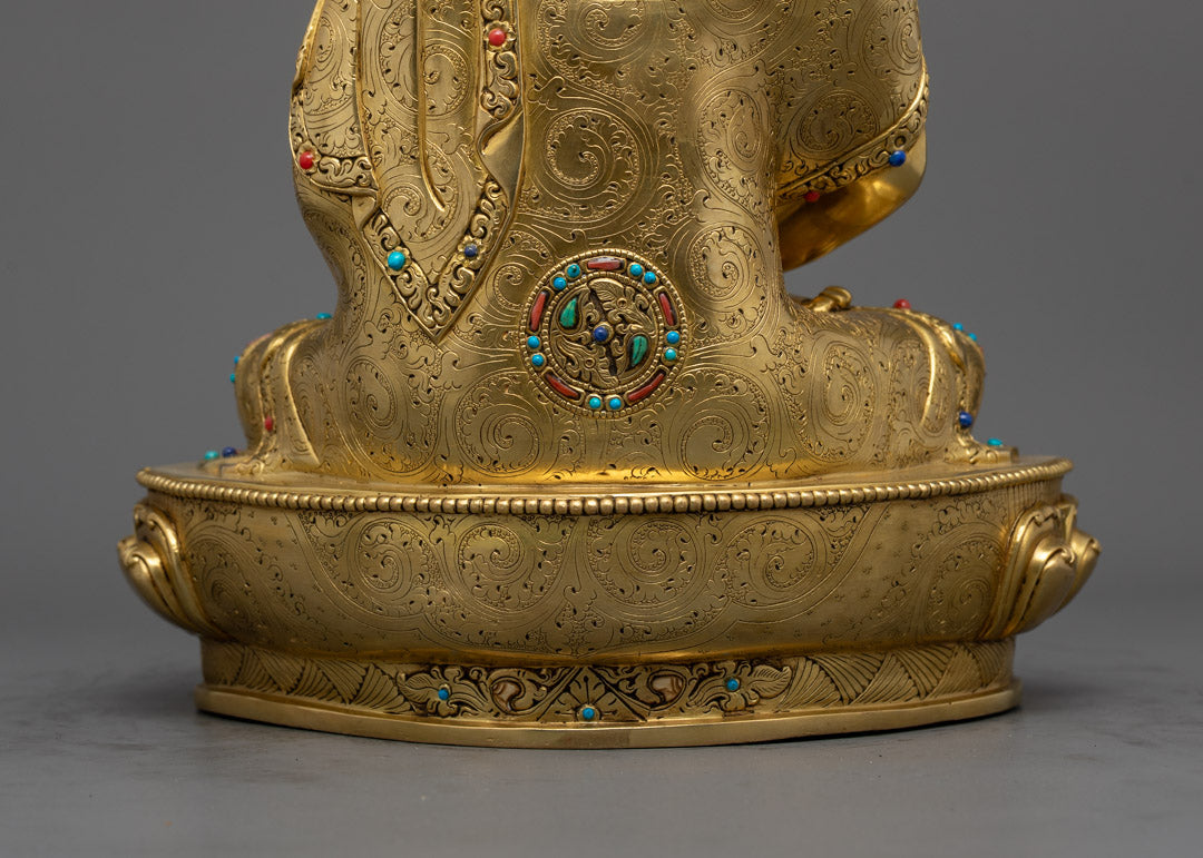 Traditional Amitabha Buddha Statue with Lotus Throne
