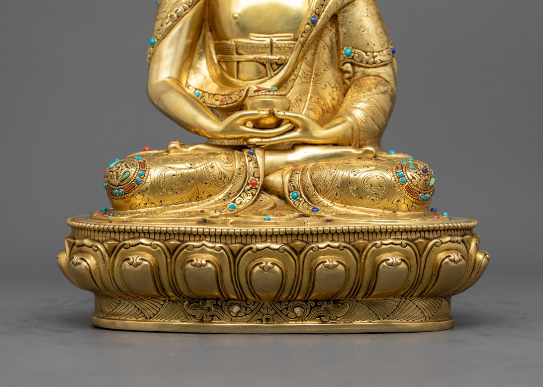 Traditional Amitabha Buddha Statue with Lotus Throne