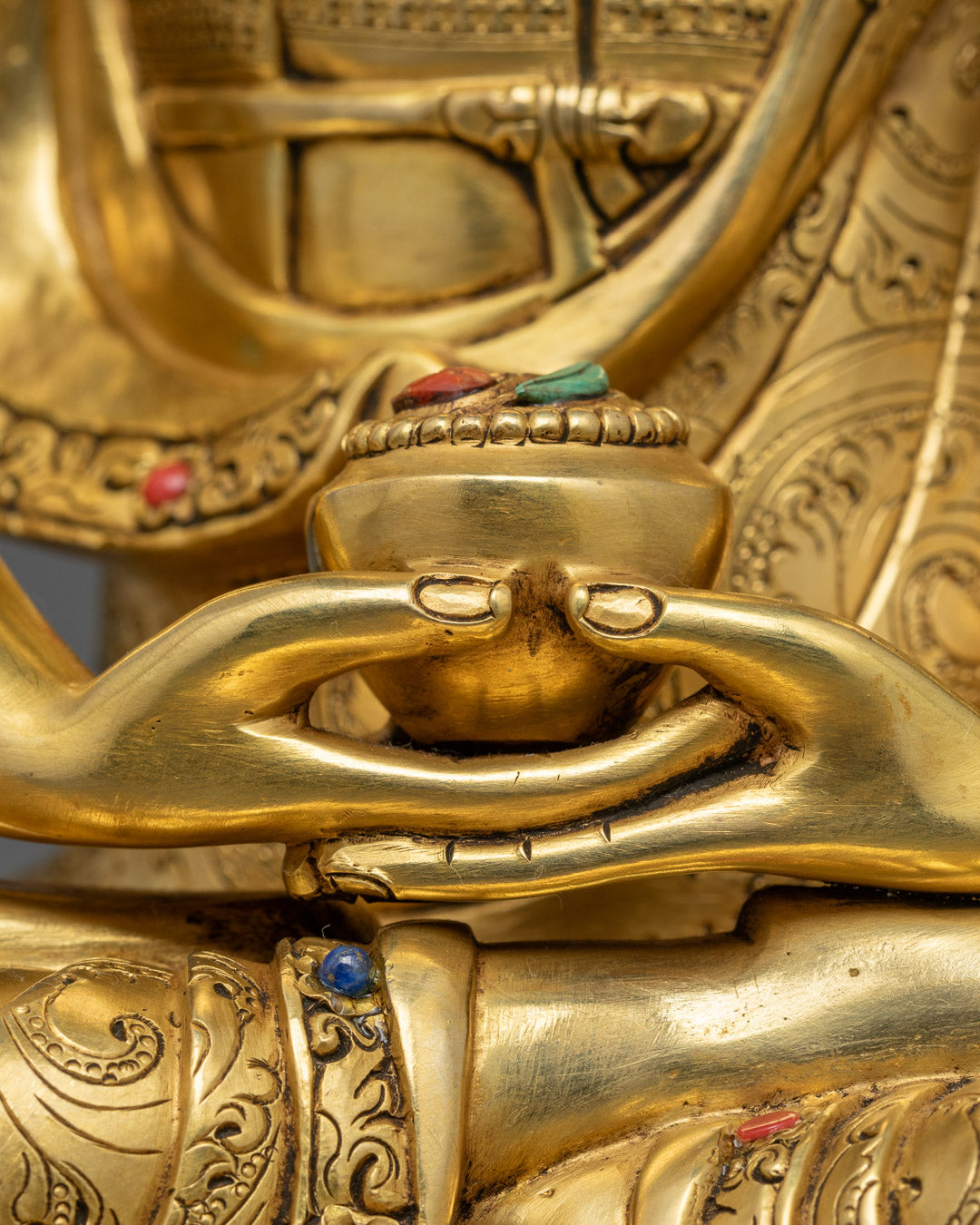 Traditional Amitabha Buddha Statue with Lotus Throne