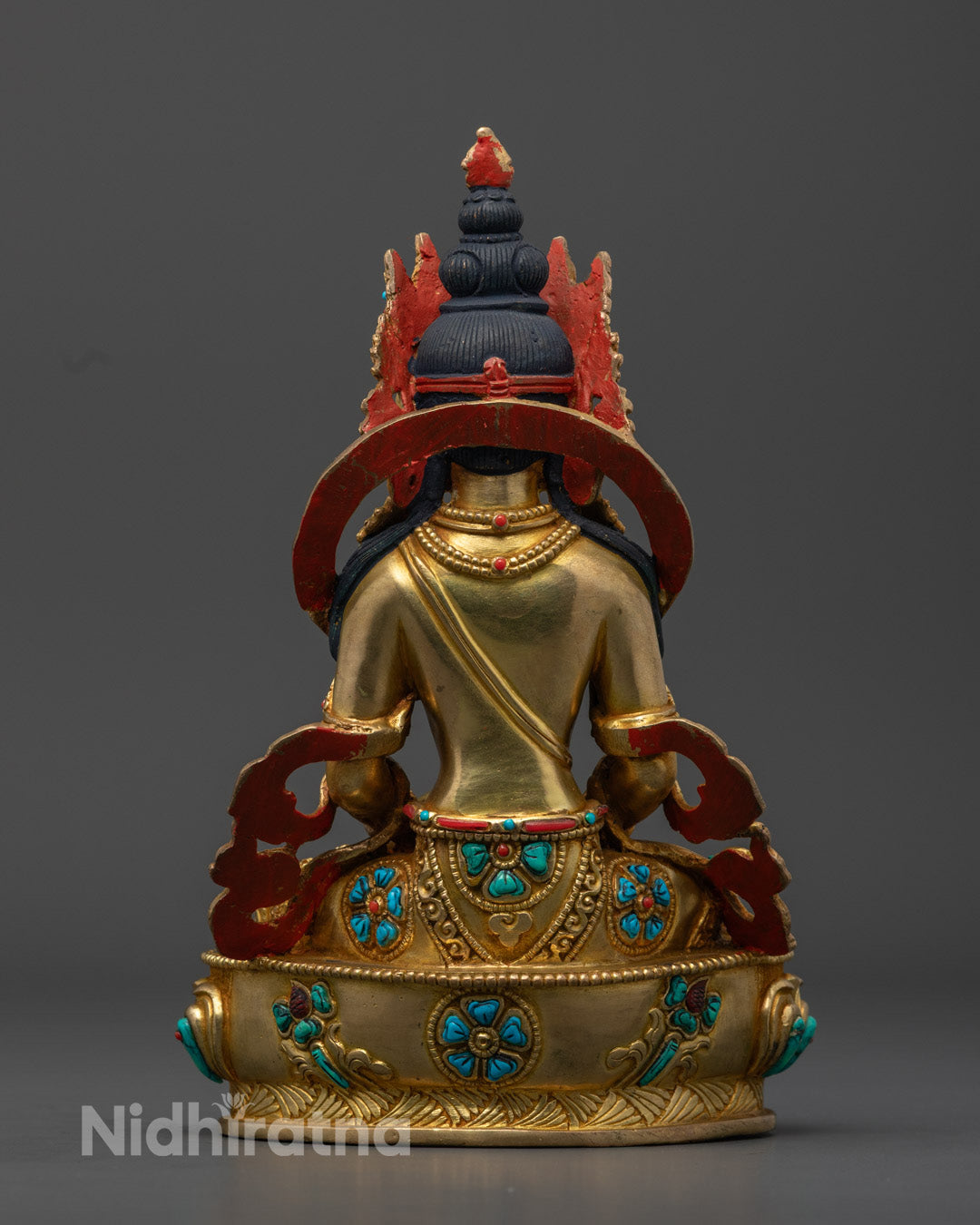 24k Gold Gilded Amitayus Statue for Blessings