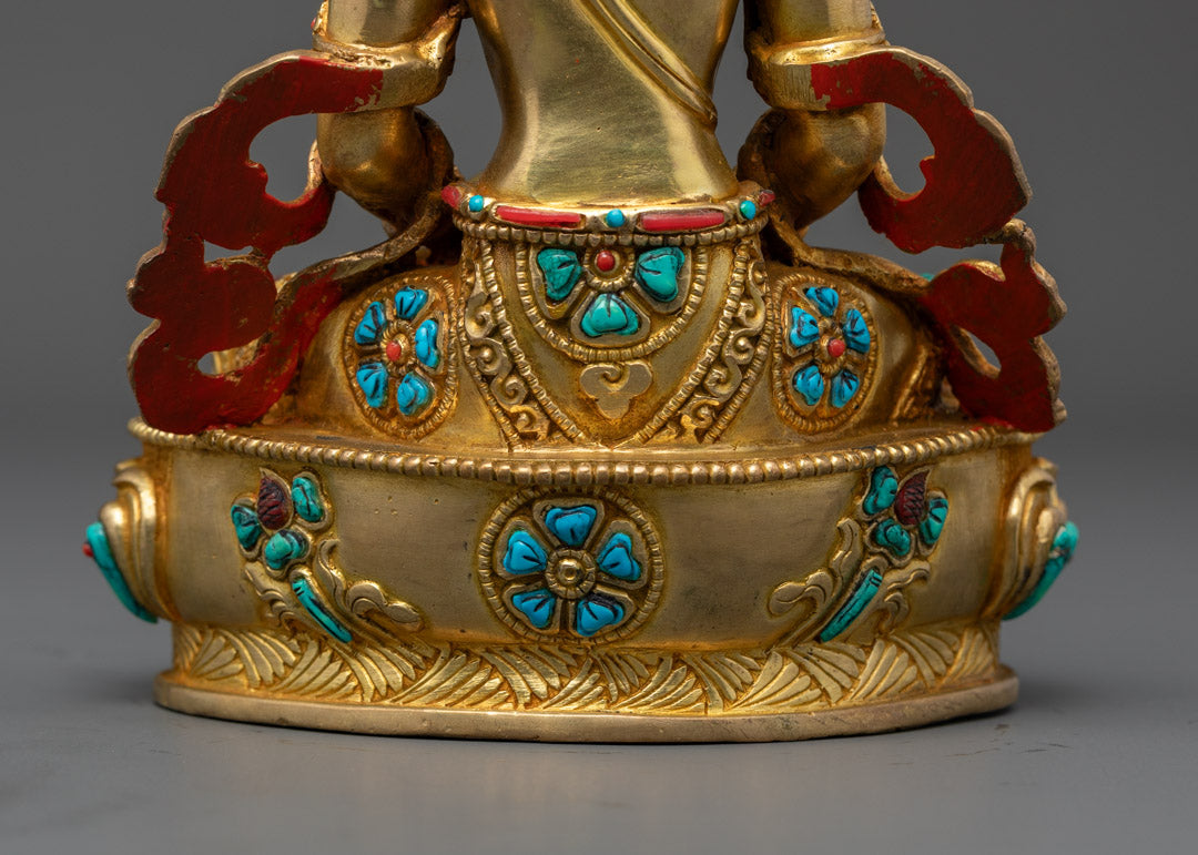 24k Gold Gilded Amitayus Statue for Blessings
