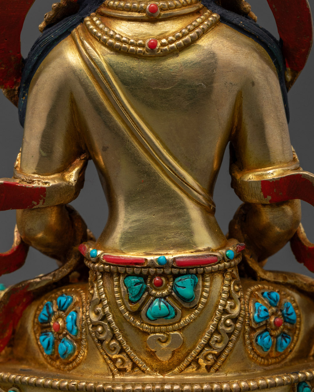 24k Gold Gilded Amitayus Statue for Blessings