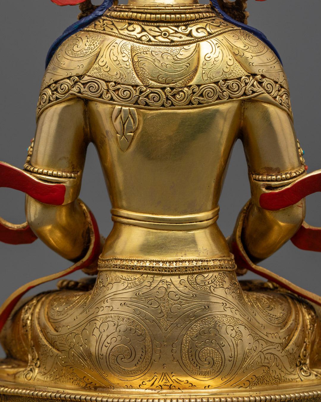 Nepalese Amitayus Statue | Gold-Gilded Buddhist Art