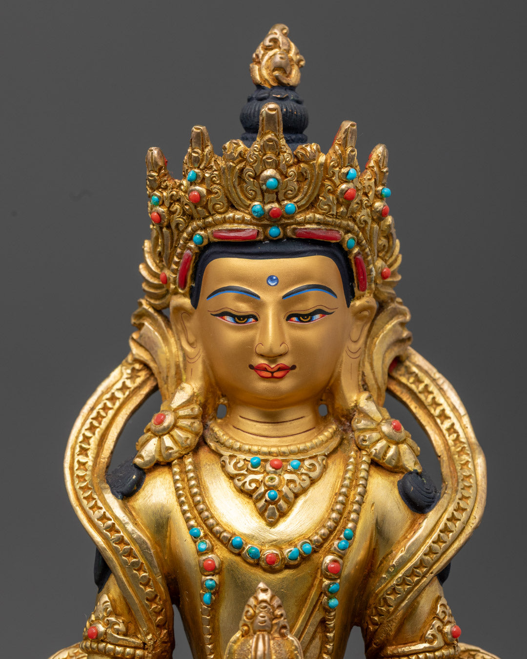 24k Gold Gilded Amitayus Statue for Blessings