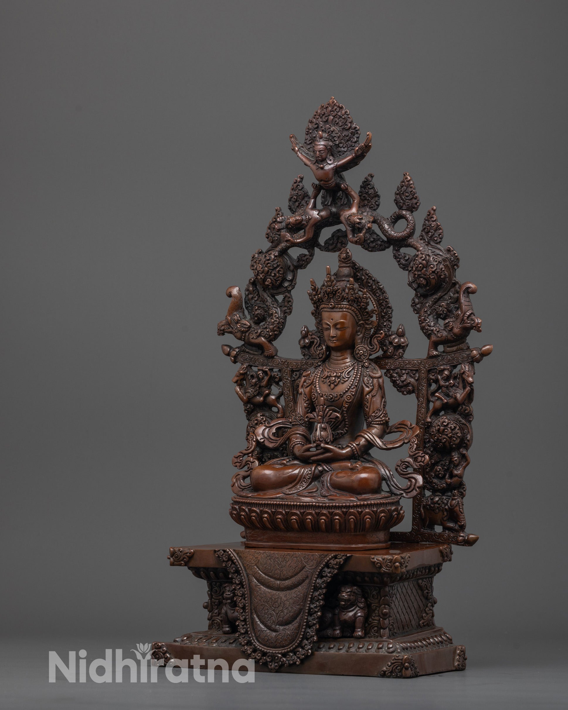 Tibetan Oxidized Amitayus Statue | Buddhist Deity of Long Life