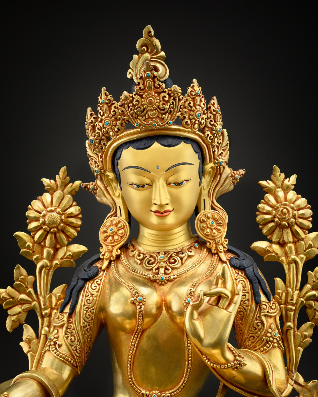 Handcrafted Green Tara Statue | Spiritual Buddhist Decor