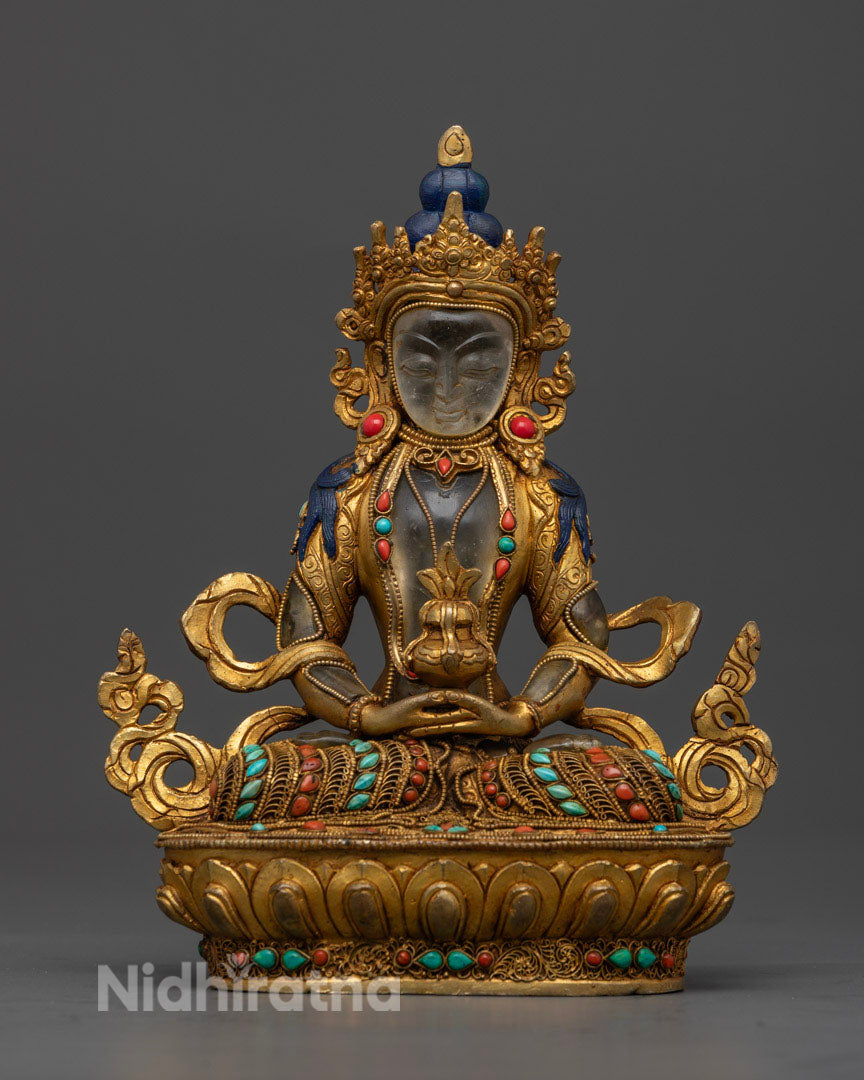 Crystal Amitayus Buddha Statue: Enhance Your Home Altar