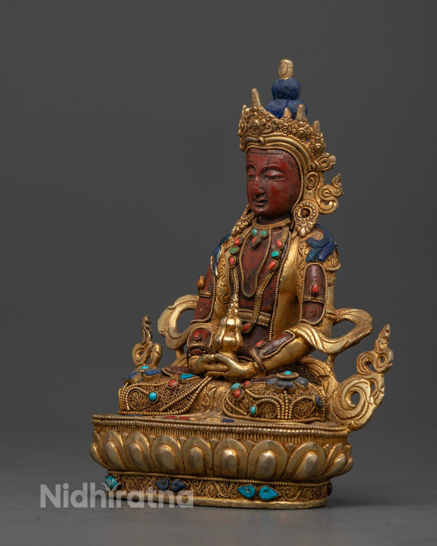 Coral Amitayus Buddha Statue: The Bodhisattva Of Infinite Life