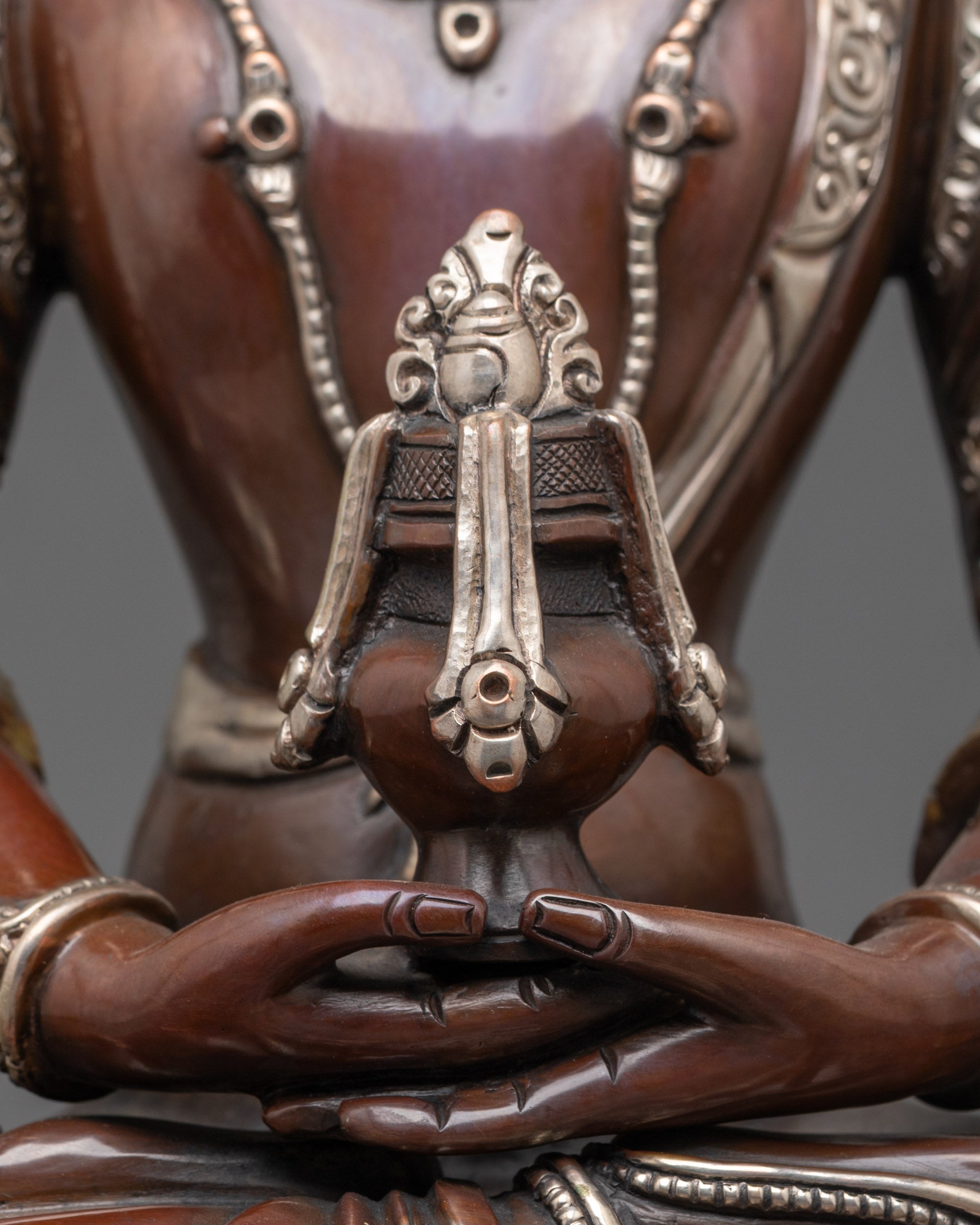 Oxidized Amitayus Statue | Handcrafted Long Life Deity Sculpture