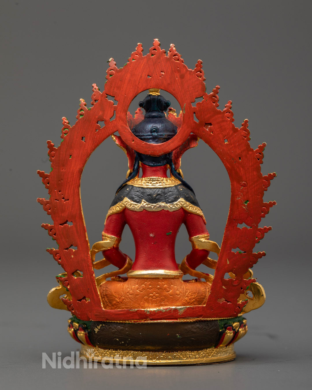Red Coloured Amitayus Buddha Statue | Lord of Boundless Life