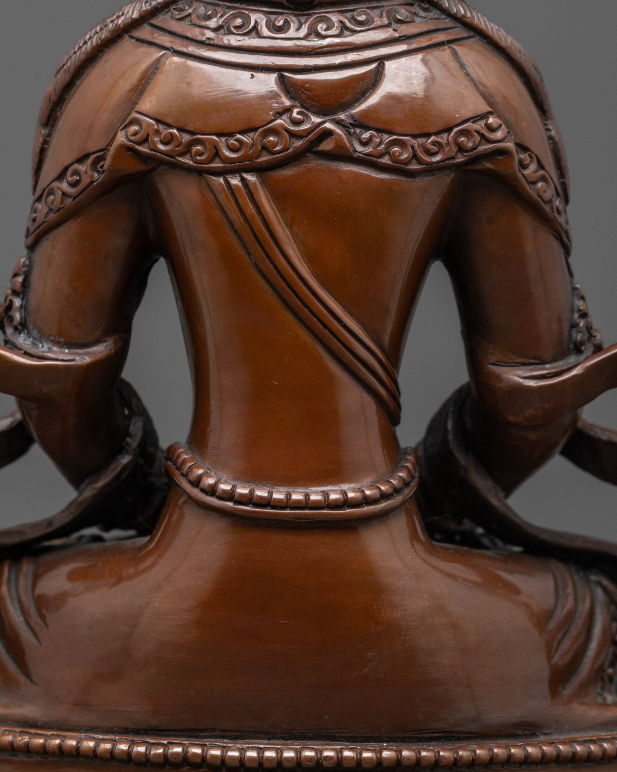 Tibetan Oxidized Amitayus Statue | Buddhist Deity of Long Life