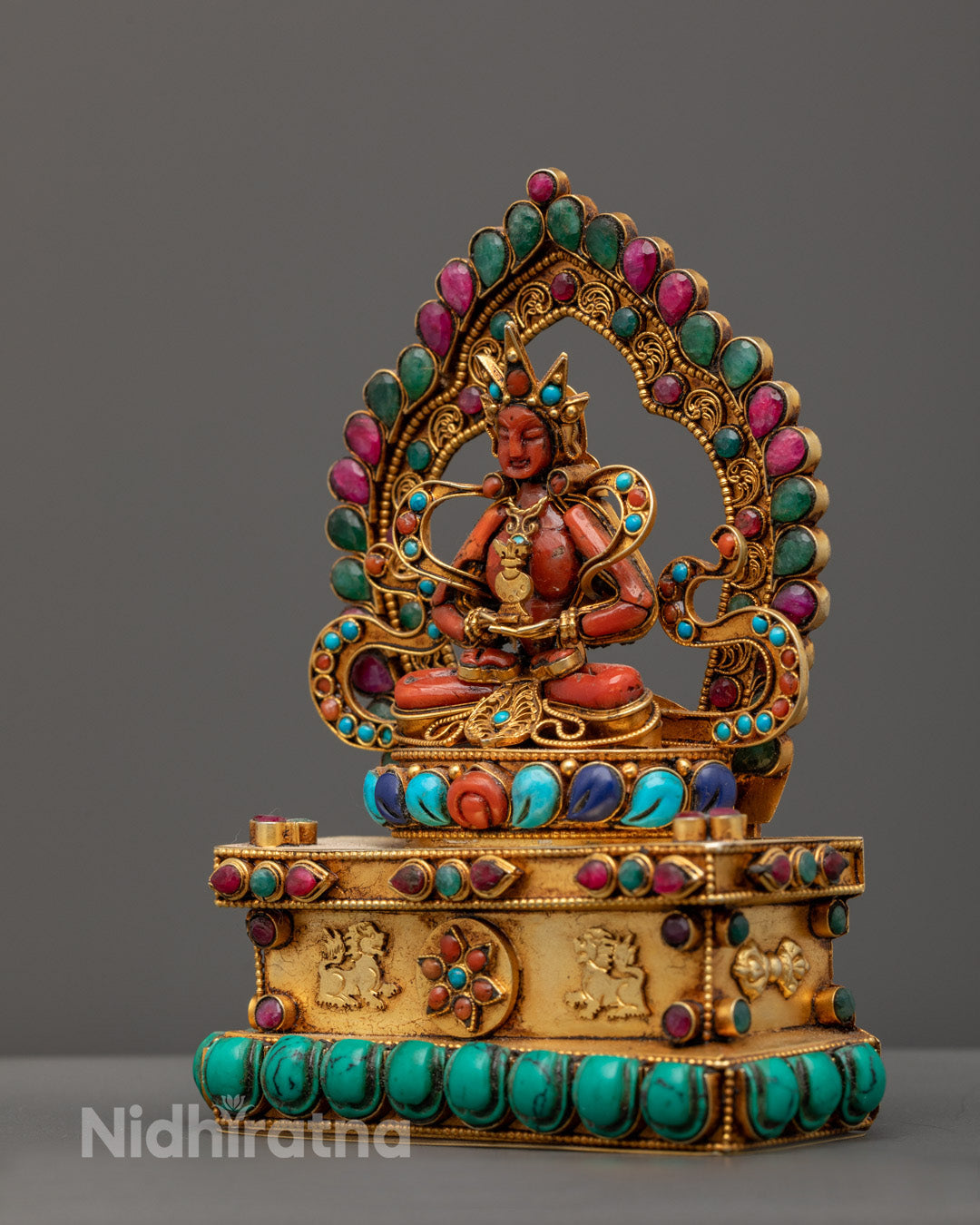 Exquisite Amitayus Statue | Semi-Precious Stones