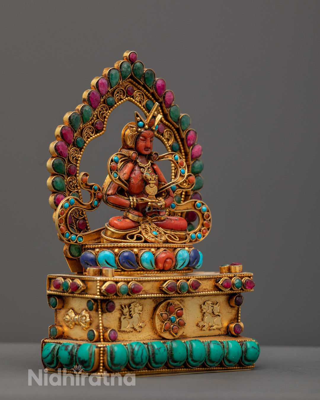 Exquisite Amitayus Statue | Semi-Precious Stones