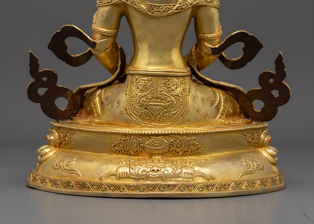 Amitayus Statue | Authentic Hand-Carved Buddhist Sculpture