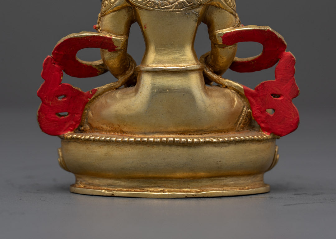 24k Gold Amitayus Statue | Handcrafted Tibetan Buddhist Art