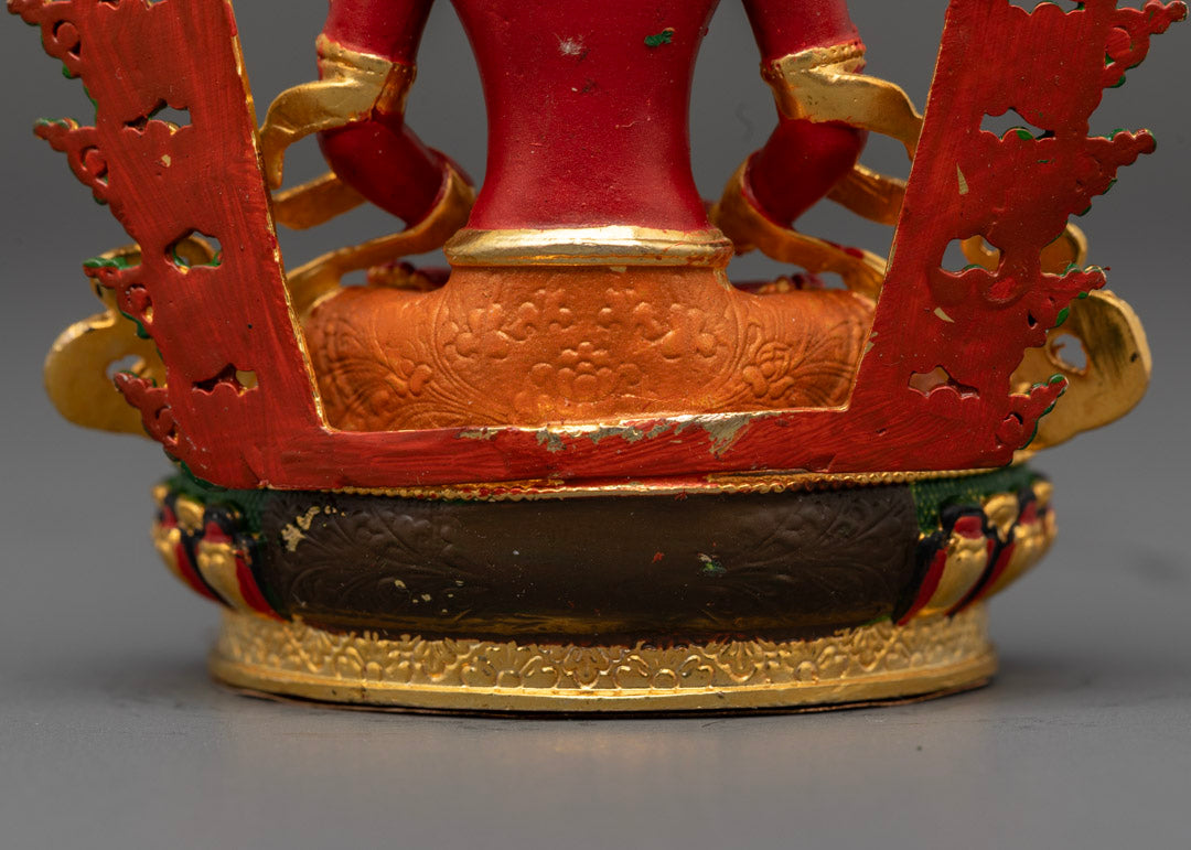 Red Coloured Amitayus Buddha Statue | Lord of Boundless Life