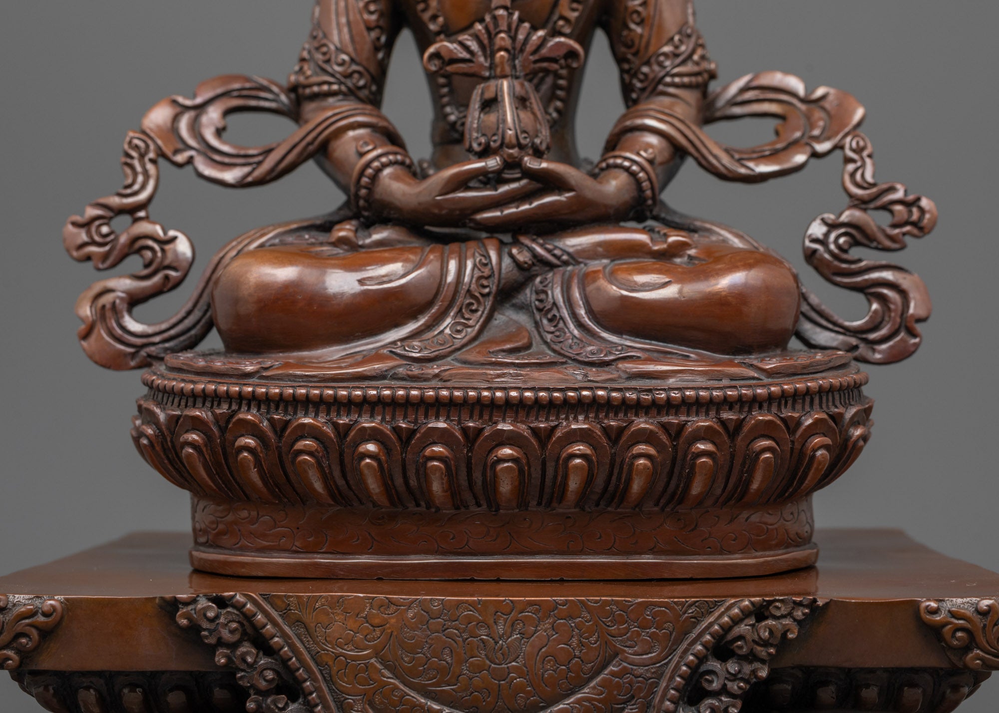 Tibetan Oxidized Amitayus Statue | Buddhist Deity of Long Life