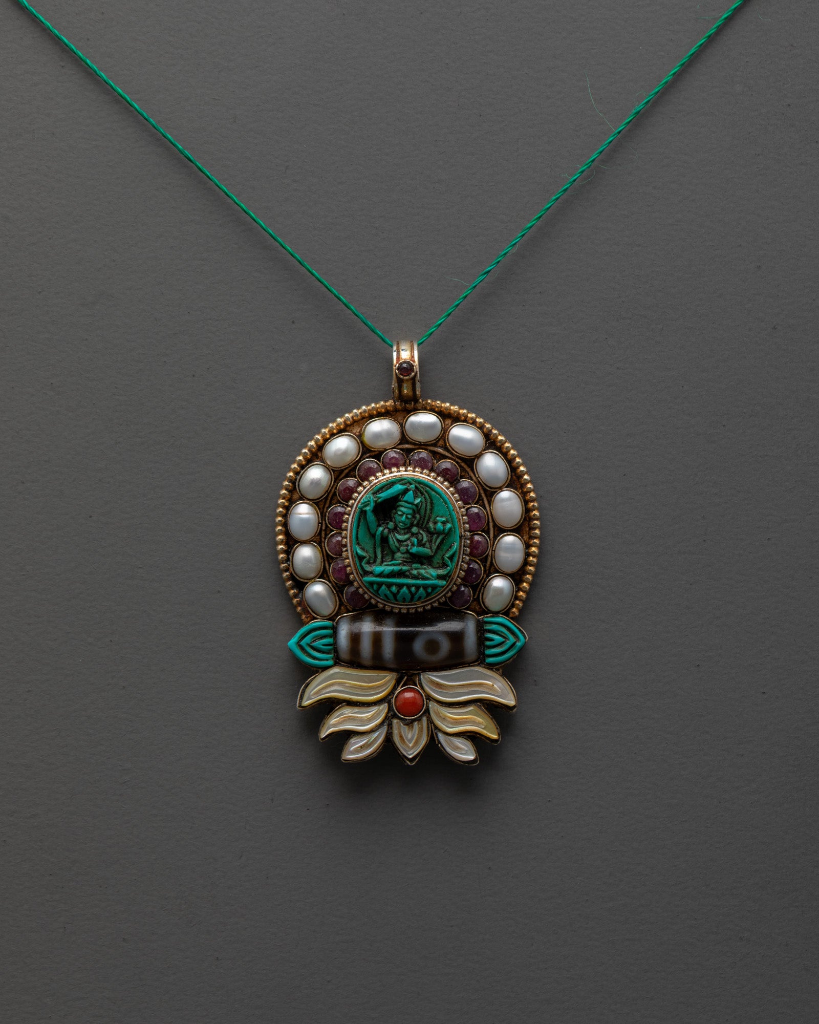 Handcarved Manjushri Locket | Buddhist Pendant