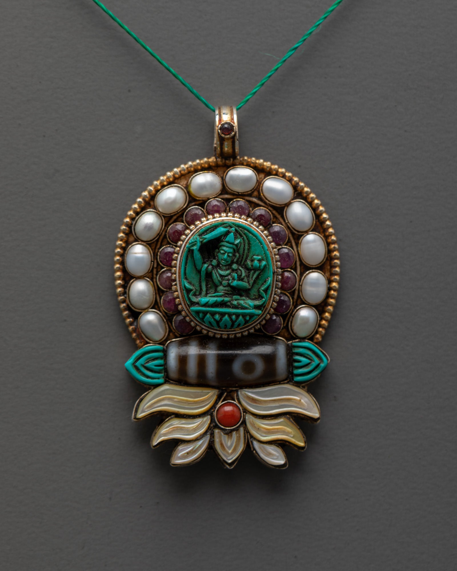 Handcarved Manjushri Locket | Buddhist Pendant