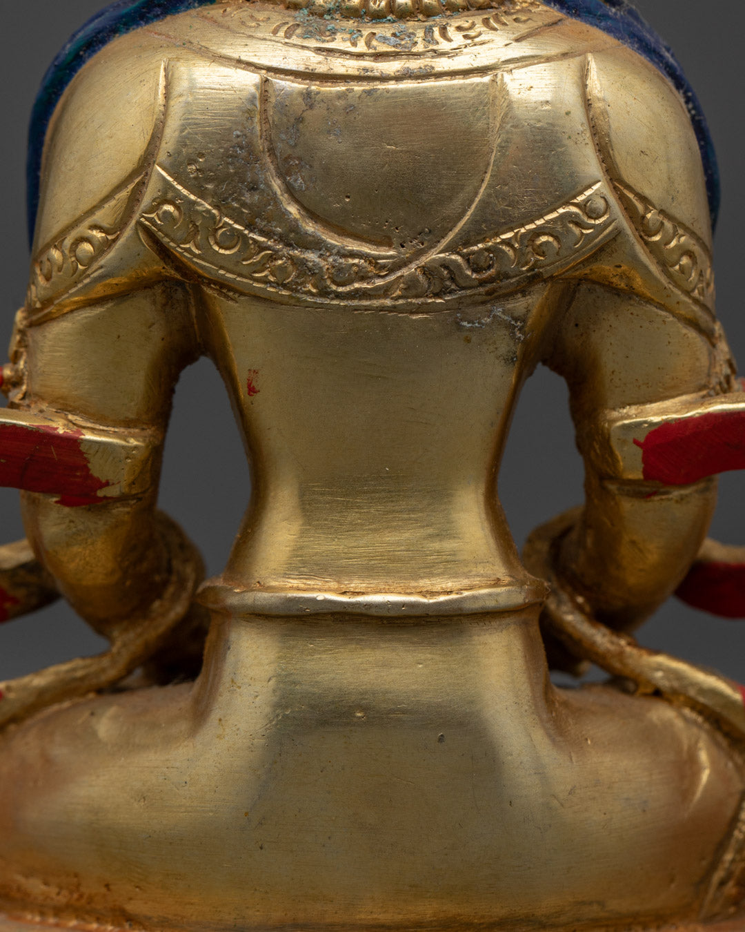 24k Gold Amitayus Statue | Handcrafted Tibetan Buddhist Art