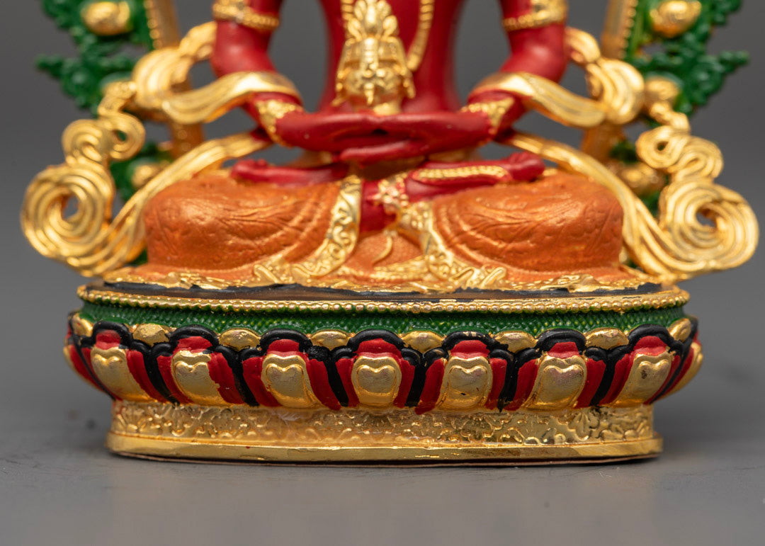 Red Coloured Amitayus Buddha Statue | Lord of Boundless Life
