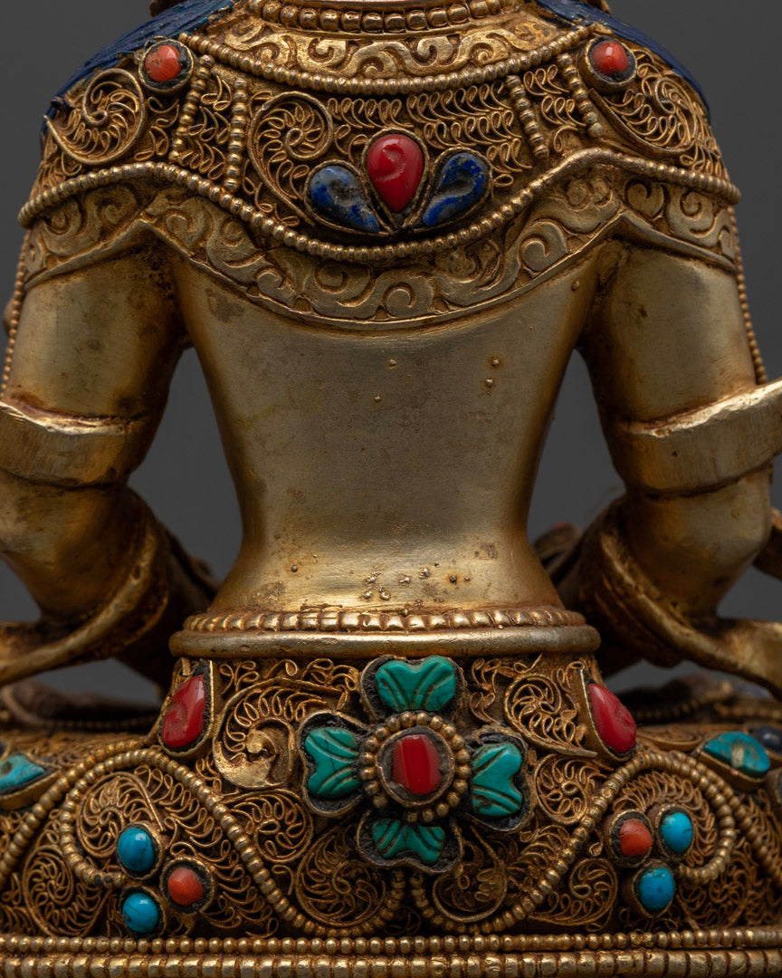 Coral Amitayus Buddha Statue: The Bodhisattva Of Infinite Life