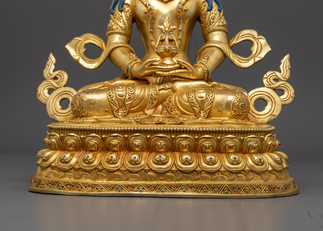 Amitayus Statue | Authentic Hand-Carved Buddhist Sculpture