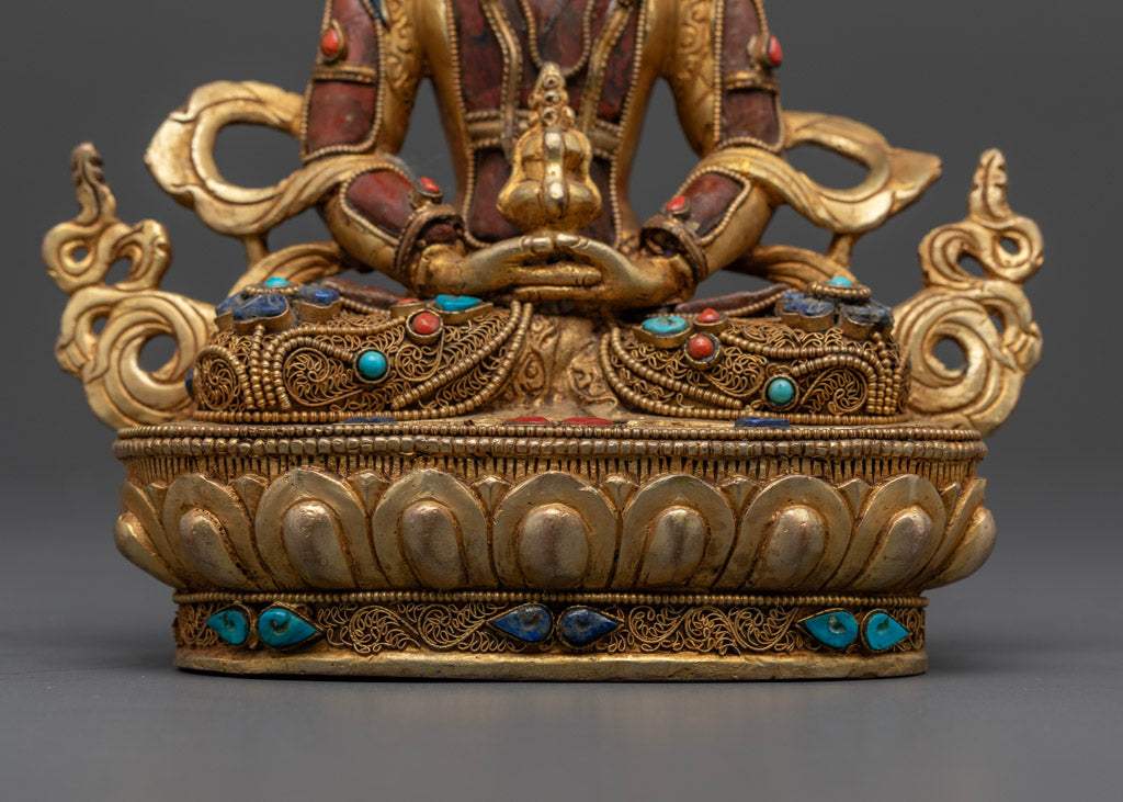 Coral Amitayus Buddha Statue: The Bodhisattva Of Infinite Life